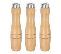 QUARKZMAN 3Pcs Poignées de Lime en Bois de 4,13 Pouces avec Trou Rond de 4,8 mm et Collier Métallique pour Limes Métalliques de 6 Pouces