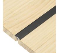 QUARKZMAN 3Pcs Profils De Transition En T, 0.9m x 15mm (L x L) Profil Plat En Alliage D'Aluminium Pour Sol En Vinyle Bordure Pour Interstices De Sol Portes, Noir Mat