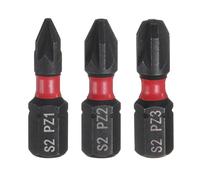 QUARKZMAN 3pcs PZ1/PZ2/PZ3 Embout de Tournevis 1/4" Tige Hexagonale 25mm/1" Longueur Magnétique Embouts Hexagonaux à Fente Phillips Acier S2 de Perceuse Électrique de Qualité Industrielle