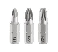 QUARKZMAN 3pcs PZ1/PZ2/PZ3 Embout de Tournevis 1/4" Tige Hexagonale 25mm/1" Longueur Magnétique Phillips Fendue Acier S2 Embout de Tournevis