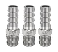 QUARKZMAN 3Pcs Raccords Cannelé en Acier Inox 12mm Cannelé x 1/4"NPT Mâle | Raccord de Tuyau Fileté Embout Raccords à Compression Coupleur Filetage Connecteur Adaptateur pour Eau Carburant Air