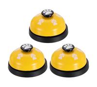 QUARKZMAN 3Pcs Sonnettes De Bureau, 2.8" Sonnette d'accueil, Sonnette De Comptoir pour Bureau, Hôtel, Salle De ner, Restaurant, Dressage d'animaux, Jaune