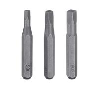 QUARKZMAN 3pcs SQ0 SQ1 SQ2 Embout de Tournevis Carré Ensemble 5/32" Tige Hexagonale 28mm Longueur Acier S2 Magnétique Tête à 4 Pans pour Réparation de Précision