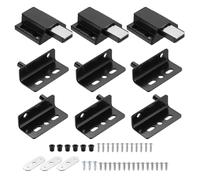 QUARKZMAN 3Set Pivot Hinge, 40 x 26 mm Heavy Duty Concealed Shaft Door Hinges With Single Head Magnetic Catch And Bushing Pour Furniture Cabinets Wood Doors, Black