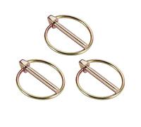 QUARKZMAN 4.5 x 36mm Goupille Arrêt avec Anneau x 3PCS Assortiment Cheville Kit pour Assemblage et Réparation [Jaune, Zingué Plaqué]