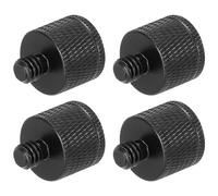 QUARKZMAN 4 Adaptateurs de Pied de Micro 3/8 Femelle vers M10 Mâle en Alliage d'Aluminium pour Support de Trépied de Microphone - Noir