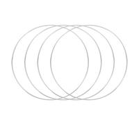 QUARKZMAN 4 Anneaux Attrape-Rêves, Anneaux en Métal pour l'Artisanat Floral 12 Pouces Anneaux Macramé pour la Fabrication de Couronnes Fournitures pour Suspensions Végétales, Argent