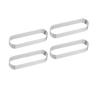 QUARKZMAN 4 Cercles à Gâteau Perforés 5,12" en Acier Inoxydable Ovale Cercle à Tartelette Antiadhésif Poli Cercle à Mousse Épaissi Outils pour Pâtisserie Gâteaux Desserts Français Fruits