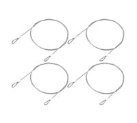 QUARKZMAN 4 Cordons de Sécurité, Câble en Acier Inoxydable de 100 cm x 2 mm avec Boucles Revêtues de Vinyle pour Connecter Des Meubles en Extérieur Lors de Vos Déplacements, Couleur Argentée