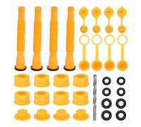 QUARKZMAN 4 Embouts De Bec Verseur Pour Bidon D'Essence, Bec Verseur Flexible Pour Bidon D'Essence Avec Bouchon À Filetage Fin/Grosc, Bouchon De Ventilation Pour Bidon D'Essence-A/B, Jaune