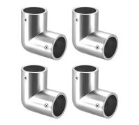 QUARKZMAN 4 Embouts de Rail à 90 Degrés en Alliage de Zinc pour Connecteur de Tuyau Brossé pour Main Courante de 25mm/1" de Diamètre Extérieur