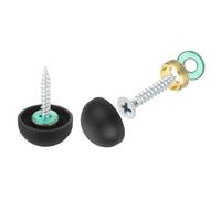 QUARKZMAN 4 Ensembles de Vis Miroir avec Capuchons, Clous de Couverture Décoratifs en Acier Inoxydable 304 de 20mm pour Fixation de Miroir Mural, Matériel de Publicité, Noir