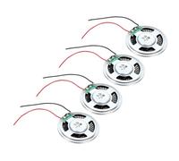 QUARKZMAN 4 Haut-parleurs de 0,5W 8 Ohm en métal Coque Ronde à Aimant Interne pour Mini Haut-parleurs DVD EVD Multimédia Mobile Machine Publicitaire Portable