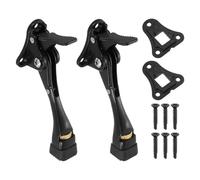 QUARKZMAN 4 Inch Kickdown Door Stopper, One Touch Pedal Heavy Duty Door Stop Holder, Height-Adjustable Rubber Foot, (Black, 2 Pack)