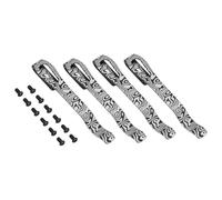 QUARKZMAN 4 Jeu Clip De Poche Profond 2.6"(66mm) Longueur Acier Inoxydable 420 Noirci Universel Clip Arrière De Poche Pour Couteau Pliant Avec Vis Pour Pièces De Rechange, Rayures Blanc Noir