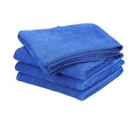 QUARKZMAN 4 Pack Chiffon Microfibre De Nettoyage 60cm x 40cm Bleu Saphir | Lingettes Multifonctionnelles Réutilisables Absorbantes Pour Lavage De Voiture Cuisine Ménage Nettoyage De Fenêtres