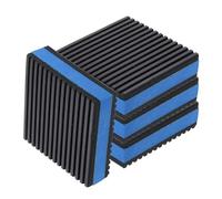 QUARKZMAN 4 patins anti-vibration pour machine à laver, 3" x 3" x 7/8", patins d'amortissement, tapis en caoutchouc rainuré avec centre en EVA, patins d'isolation, noir/bleu