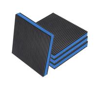 QUARKZMAN 4 patins anti-vibration pour machine à laver, 5,91" x 5,91" x 7/8" patins d'amortissement tapis en caoutchouc strié avec centre en EVA patins d'isolation, Noir/Bleu