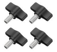 QUARKZMAN 4 Pcs 1/4" - 12.3 Vis À Ailettes, 304 Acier Inoxydable Fileté Moleté Vis À Ailettes Réglable Tee Vis À Ailettes Poignées De Serrage Vis Pour Kinds of Stand and Machine, Noir