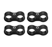 QUARKZMAN 4 Pcs 8AN Hose Separator Clamp 16mm 5/8" ID Aluminum Black | Fuel Line Mounting Clamps, Hose Fitting Adapter Divider Pour Oil Hose Water Pipe Gas Line