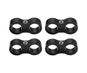 QUARKZMAN 4 Pcs 8AN Hose Separator Clamp 16mm 5/8" ID Aluminum Black | Fuel Line Mounting Clamps, Hose Fitting Adapter Divider Pour Oil Hose Water Pipe Gas Line