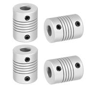 QUARKZMAN 4 Pcs Accouplements Flexibles 8mm à 8mm Joint Connecteur En Alliage D'Aluminium, Accouplements D'Arbre Flexible Pour Moteur Pour Imprimante 3D Machine CNC Guide Moteur DIY.