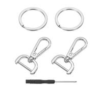 QUARKZMAN 4 Pcs Anneau D À Pression Tournant, 0.79" Anneau D Crochet À Pression Avec Porte-Clés & Tournevis, Or