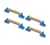 QUARKZMAN 4 Pcs Barre De Mise À La Terre Bornier Barre De Mise À La Terre Laiton 10 Positions Bloc De Mise À La Terre Pour Boîte Électrique Bleu