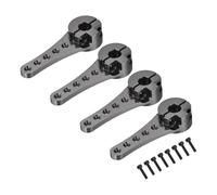 QUARKZMAN 4 Pcs Brasage en Aluminium Long 25T Bras De Direction Longueur 46mm Titane Adapté pour DIY RC Voiture/Bateau/Avions Accessoires De Modèle Bateau avec 2 Pcs Vis