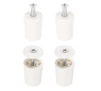 QUARKZMAN 4 Pcs Butée Volet Roulant 28mm Butée de Volet Roulant Bouchon d'Arrêt en Plastique avec Rondelles et Vis pour Volets Roulants Lames de Volets Roulants, Blanc