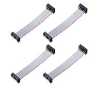 QUARKZMAN 4 Pcs Câble Plat Ruban IDC, Pas 2.54mm Largeur 17mm Longueur 10cm 14 Broches Connecteur Plat Ruban FC à FC Fil Jumper pour PC, Écrans LED