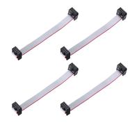 QUARKZMAN 4 Pcs Câble Ruban Plat IDC, Pas 2.54mm Largeur 10mm Longueur 10cm 8 Broches FC à FC Connecteur Ruban Plat Fil Jumper pour PC, Écrans LED