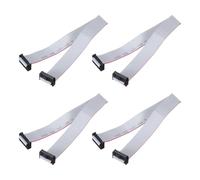 QUARKZMAN 4 Pcs Câble Ruban Plat IDC, Pas 2.54mm Largeur 20mm Longueur 30cm 16 Broches Connecteur FC à FC Fil Jumper pour PC, Écrans LED