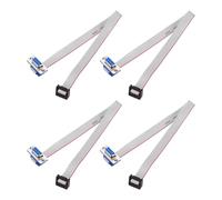 QUARKZMAN 4 Pcs Câble Ruban Plat IDC, Pas De 2.54mm Largeur De 11mm Longueur De 30cm 10 Broches Femelle DB9 pour FC-10 Connecteur Ruban Plat avec Vis Fixes Fil Jumper pour PC, Écrans LED