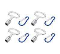 QUARKZMAN 4 Pcs Cle Triangle Poubelle, Poubelle en Métal avec Clé Triangulaire et Porte-Clés, Argenté