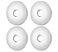 QUARKZMAN 4 Pcs Collier De Douche, 0.8"x3.2"x0.2"(21x80x5mm) Plaque Ronde En Acier Inoxydable, Collier Murale, Couverture De Tuyau D'Eau Murale Pour Conduite, Argenté