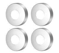 QUARKZMAN 4 Pcs Collier De Douche, 1.3"x3.2"x0.8"(33x80x19mm) Plaque Ronde En Acier Inoxydable, Collier Murale, Couverture De Tuyau Pour Robinetterie, Argent