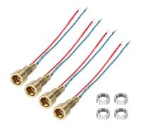 QUARKZMAN 4 Pcs Connecteur Féminin MMCX avec Fil, Connecteur Audio DIY MMCX pour Casque 2.8mm Fileté, Douille Dorée 10.5mm H avec Écrou Et Fil 4cm pour Audio Casque