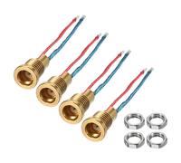 QUARKZMAN 4 Pcs Connecteur MMCX Femelle, Filetage 3.8mm Tête MMCX DIY Audio Plug Adaptateur Montage Broche avec Câble Écrou, Douille Dorée 7.3mm H avec Fil 2cm pour Casque Audio