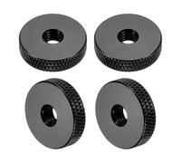 QUARKZMAN 4 Pcs Ecrous À Griffes, M6 x 20 mm x 5 mm Femelle Aluminium Plat À Trou Traversant Verrou Réglage Poignée Bouton Fixations Pour 3D Printer Parts, Machine, DIY, Noir