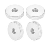QUARKZMAN 4 Pcs Ecrous À Griffes, M6 x 20 mm x 5 mm Femelle Aluminium Plat À Trou Traversant Verrouillage Réglage Poignée Bouton Fixations Pour Pièces Imprimante 3D, DIY, Ton Argenté