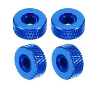 QUARKZMAN 4 Pcs Ecrous À Griffes Moletées, M5 x 12 mm x 5 mm Femelle Aluminium Plat À Trou Traversant Verrouillage Réglage Poignée Bouton Fixations Pour Pièces Imprimante 3D, Bleu
