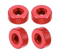 QUARKZMAN 4 Pcs Écrous À Griffes Moletés, M5 x 12 mm x 5 mm Femelle Aluminium Plat À Trou Traversant Écrous De Verrouillage De Réglage Pour Pièces D'Imprimante 3D, DIY, Rouge Bordeaux