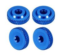 QUARKZMAN 4 Pcs Ecrous À Molette, M3 x 12 mm x 4 mm Femelle Épaulement Aluminium Plat À Trou Traversant Verrouillage Réglage Poignée Bouton Fixations pour Pièces Imprimante 3D, DIY, Bleu
