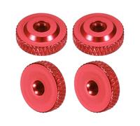 QUARKZMAN 4 Pcs Ecrous À Molette, M3 x 12 mm x 4 mm Femelle Épaulement Aluminium Plat Trou Traversant Verrouillage Réglage Poignée Bouton Fixations Pour Pièces, DIY, Rouge Bordeaux