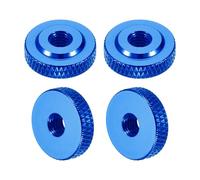 QUARKZMAN 4 Pcs Écrous À Molette, M5 x 16 mm x 5 mm Femelle Épaulement Aluminium Plat À Trou Traversant Verrouillage Réglage Poignée Bouton Fixations Pour Pièces Imprimante 3D, DIY, Bleu