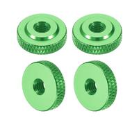 QUARKZMAN 4 Pcs Écrous À Oreilles Moletés, M5 x 16 mm x 5 mm Femelle Épaulement Aluminium Plat Trou Traversant Verrouillage Réglage Poignée Bouton Attaches Pour Pièces, DIY, Vert