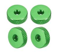 QUARKZMAN 4 Pcs Écrous Moletés À Serrage Manuel, M3 x 12 mm x 4 mm Femelle Aluminium Plat À Trou Traversant Écrous De Verrouillage De Réglage Poignée Bouton Fixations, Vert