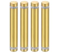 QUARKZMAN 4 Pcs Entretoise en Verre, 1/2" x 2,76" Vis Publicitaires à Double Tête en Acier Inoxydable, Supports Muraux, Matériel pour Support de Panneau en Verre Acrylique, Doré