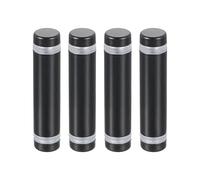 QUARKZMAN 4 Pcs Entretoise en Verre, 1/2" x 2" Vis Publicitaires à Double Tête en Acier Inoxydable, Supports Muraux, Matériel pour Support de Panneau en Verre Acrylique, Noir